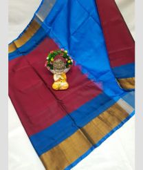 magenta and blue colour uppada pattu sarees with Kaddy Border design