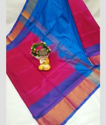 magenta and cyan blue colour uppada pattu sarees with Kaddy Border design