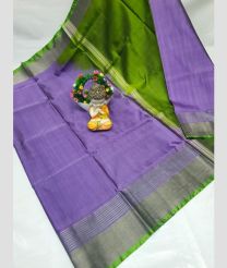 green and violet colour uppada pattu sarees with Kaddy Border design