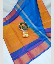 cyan and brown colour uppada pattu sarees with Kaddy Border design