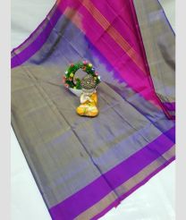 gray and purple colour uppada pattu sarees with Kaddy Border design