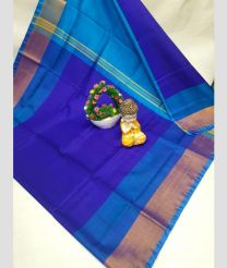 navy blue and cyan colour uppada pattu sarees with Kaddy Border design