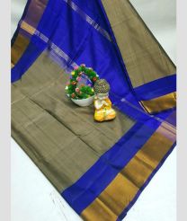 gray and navy blue colour uppada pattu sarees with Kaddy Border design
