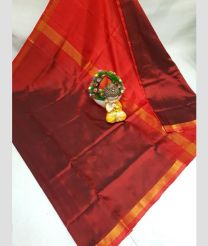 coral and magenta colour uppada pattu sarees with Kaddy Border design