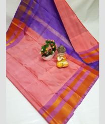 pink and violet colour uppada pattu sarees with Kaddy Border design