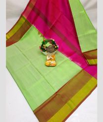 light green and purple colour uppada pattu sarees with Kaddy Border design
