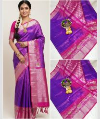 silver and blue colour uppada pattu sarees with All over design