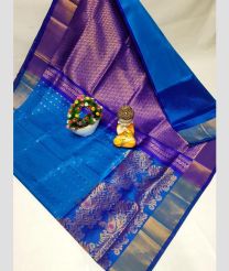 blue colour uppada pattu sarees with All over design