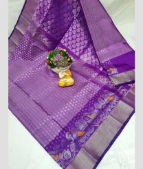 violet colour uppada pattu sarees with All over design