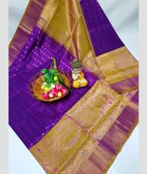 olive and violet colour uppada pattu sarees with All over design