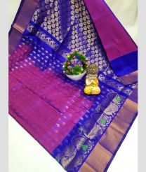 silver and purple colour uppada pattu sarees with All over design