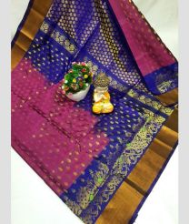 purple and silver colour uppada pattu sarees with All over design
