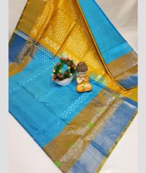 sky blue and olive colour uppada pattu sarees with All over design
