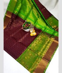 green and magenta colour uppada pattu sarees with All over design