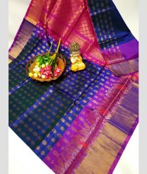 magenta and blue colour uppada pattu sarees with All over design