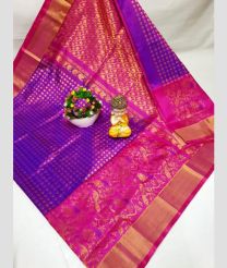 brown and blue colour uppada pattu sarees with All over design