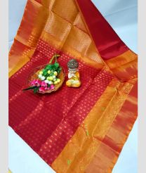 coral and magenta colour uppada pattu sarees with All over design