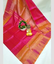 magenta and coral colour uppada pattu sarees with All over design