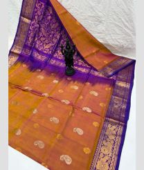 brown and brown colour uppada pattu sarees with Kanchi Border design