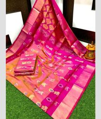 purple colour uppada pattu sarees with All over Meenakari Buttas design