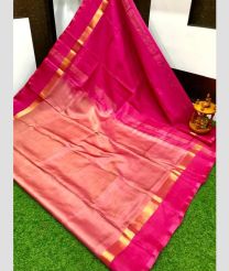 magenta colour uppada pattu sarees with Plain design