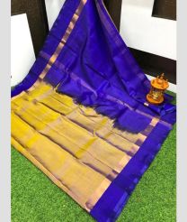 navy blue and brown colour uppada pattu sarees with Plain design