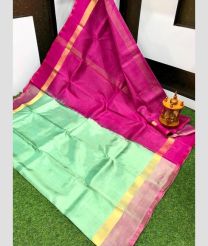 blue and purple colour uppada pattu sarees with Plain design