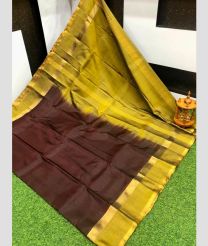 charcoal and olive green colour uppada pattu sarees with Plain design