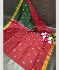 magenta and green colour uppada pattu sarees with All over Nakshtra Buttas design
