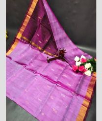 pink and purple colour uppada pattu sarees with All over Nakshtra Buttas design