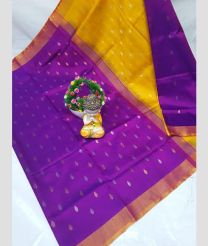 purple and yellow colour uppada pattu sarees with All over Nakshtra Buttas design