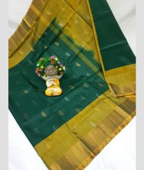 green and olive colour uppada pattu sarees with All over Nakshtra Buttas design