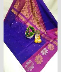 navy blue and brown colour uppada pattu sarees with All over Buttas design