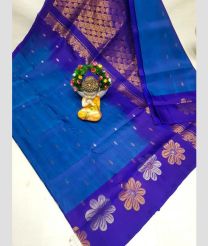 navy blue colour uppada pattu sarees with All over Buttas design