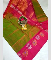 green and maroon red colour uppada pattu sarees with All over Buttas design