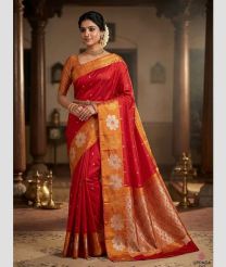 magenta red colour uppada pattu sarees with All over Buttas design