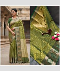 Olive Green Colour uppada soft silk sarees with All over Buttas design