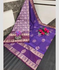 purple colour uppada soft silk sarees with All over Buttas design