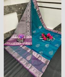 sky blue and gray colour uppada soft silk sarees with All over Buttas design