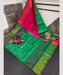 cyan and burgunday colour uppada soft silk sarees with All over Pochampally Ikkat design