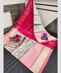 pink and magenta red colour uppada soft silk sarees with All over Pochampally Ikkat design
