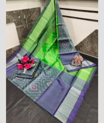 gray and olive green colour uppada soft silk sarees with All over Pochampally Ikkat design