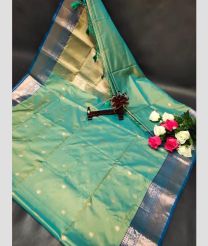light blue colour uppada soft silk sarees with All over Buttas design