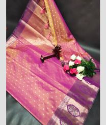 pink colour uppada soft silk sarees with All over Buttas design