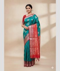 blue colour uppada soft silk sarees with All over Buttas design