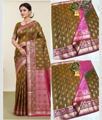 olive green colour uppada soft silk sarees with All over Buttas design