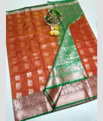 brown colour uppada soft silk sarees with All over Buttas design