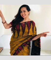 Uppada pure ikkat handloom saree colour orrange and black best price
