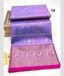 Lavender and Pink venkatagiri pattu sarees with All over Checks and Buttas design