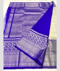 Royal Blue and Cream venkatagiri pattu sarees with All over Checks design